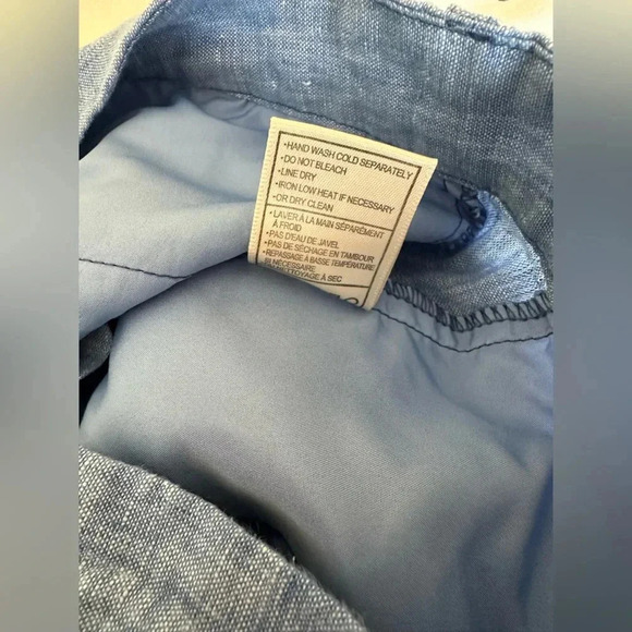 BB Dakota Light Blue Linen Dane Shorts - Picture 4 of 9